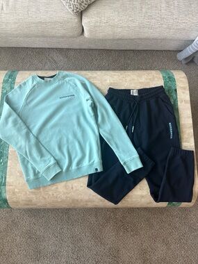 Scotch & Soda Mint Green Sweatshirt with Navy Drawstring Joggers